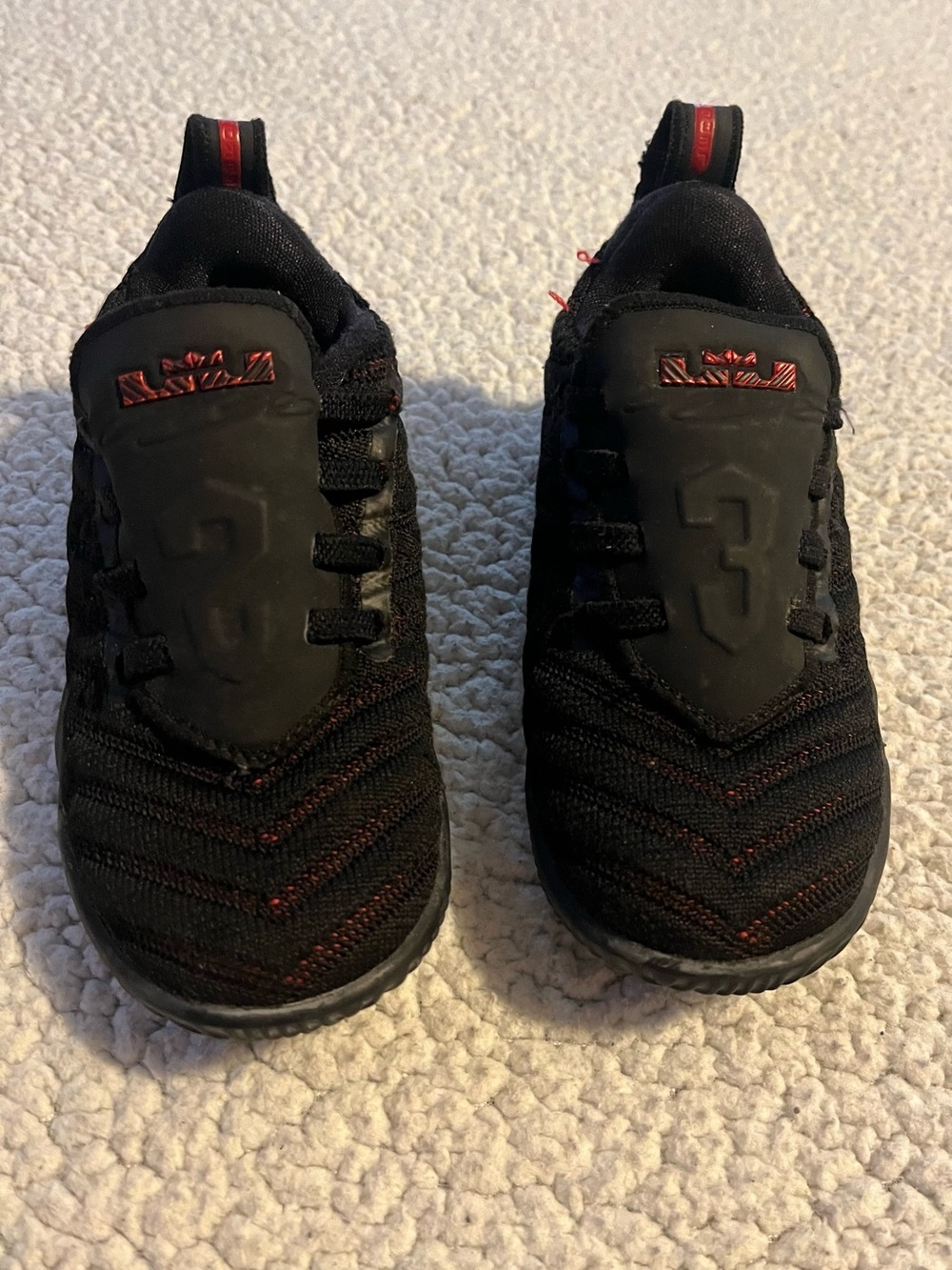 Nike LeBron XVI (TD) Black and Red Toddler Shoes